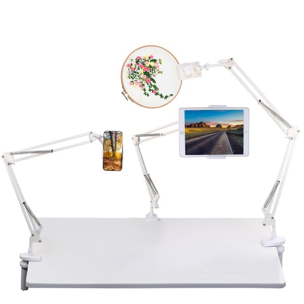 Leyanny Embroidery Hoop Stand, Metal Collapsible Tablet Stand Phone Holder