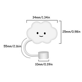 NOIAFZY 11pcs Dust - Proof Cherry Blossom Silicone Straw Tips & Cute Cloud Silicone Straw Plugs, Reusable Covers for 0.4 Inch/10mm Diameter Straws and Cup Accessories