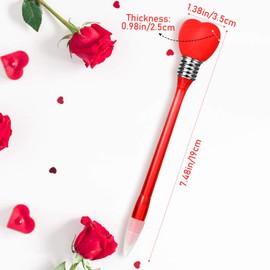 Zonon 36 Piece Valentine's Day Pen Red LED Heart Ballpoint Pen Black Ink Glow in the Dark Valentine's Gifts for Adults Office New Year Wedding Party Supplies(Chic Style)