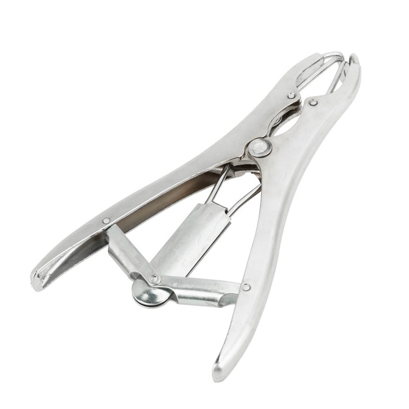 Stainless Steel Castration Pliers Clamp with 100PCS Tail Docking Rings