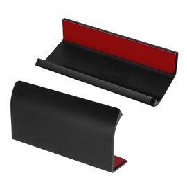 Qjaiune 12 Pack Self Adhesive Drawer Pulls, 3.15" Back Mount Finger Edge Pulls Black Stick On Cabinet Handles, No Drill Hidden Cabinet Handles for Kitchen Cupboard