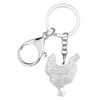 WEVENI Enamel Alloy Rhinestone Chicken Keyring Hen Key Chain Bag