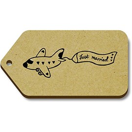 10 x 'Just Married Plane' 66mm x 34mm Gift Tags (TG00005219)