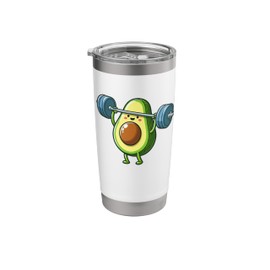 Avocado Dumbbell Workout Fitness Comic Stainless Steel Insulated Tumbler