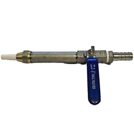 Sandblaster Nozzle Gun Stainless Steel: Type 2 Holder, Valve, with Ceramic Tip & 1/2" Barbed Hose Fitting