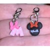 2 Pc Minnie Mouse Charm Zipper Pulls & Keychain Add