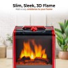 Comfort Zone Electric Desktop Fireplace Space Heater with 3D Flame,