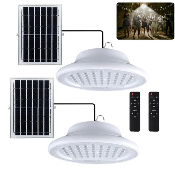 Unbranded 2x 9900000LM Solar Panel Shed Lights LED Barn Pendant