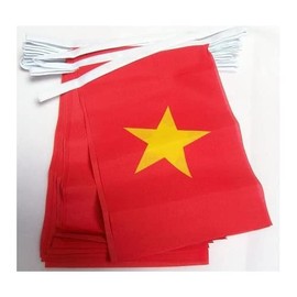 Vietnam 12 meters BUNTING Flag 20 flags 18'' x 12'' - Vietnamese STRING flags 30 x 45 cm - AZ FLAG