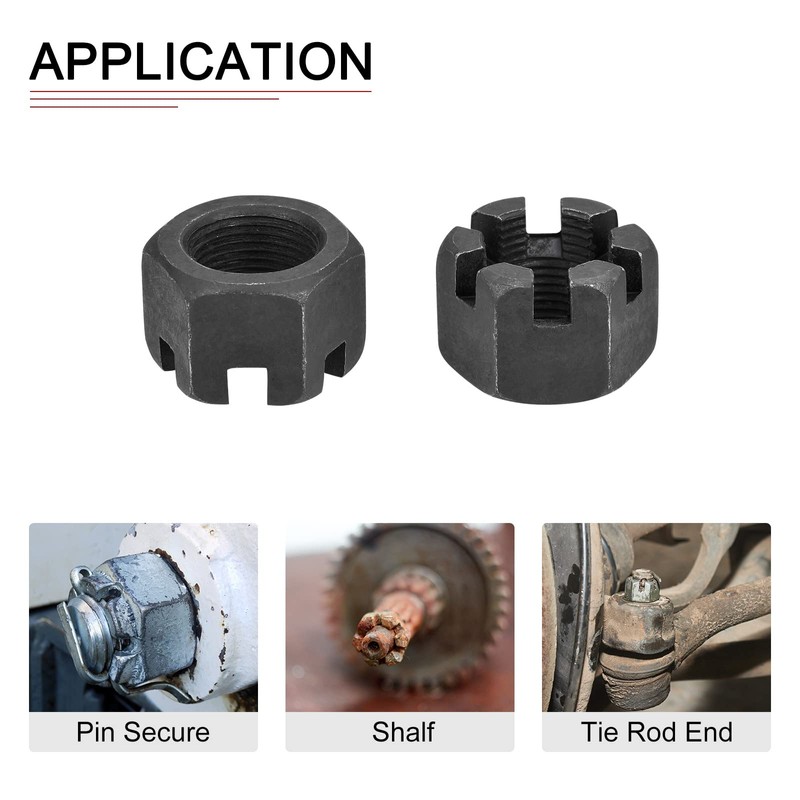 DTGN M20x1.5mm(DxP) Slotted Hex Castle Nuts - 5Pack - Good