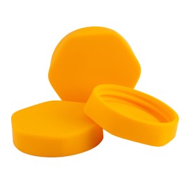 HOUSERRY DELUXE Easy-Grip Easy-Open 100% Silicone Mason Jar Lid - 3 pcs (REGULAR MOUTH, ORANGE)