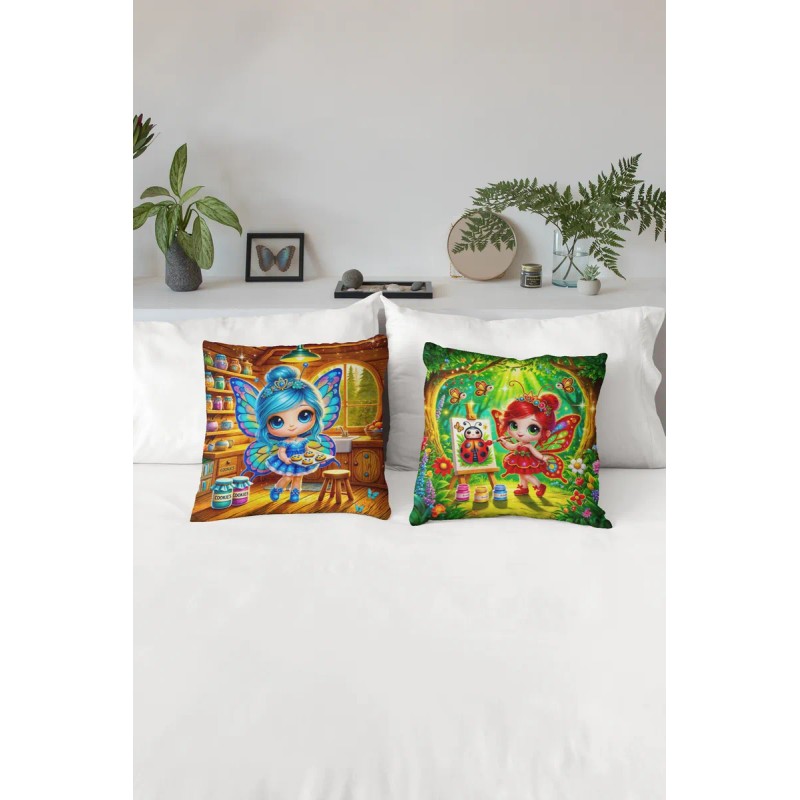 Cojines Baratos Mariposas Decoración Set De 4 Pz Infantiles