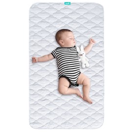 Biloban Baby Waterproof Bed Pad Washable Quilted Crib Mattress Pad 28" x 52", Reusable Underpads Bed Wetting Incontinence Cover for Baby Toddler Children and Adults, White