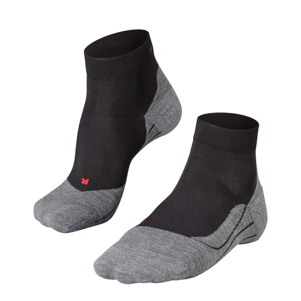 FALKE Womens RU4 Short Running Socks, Cotton, Black (Black-Mix 3010), US 9.5-10.5 (EU 41-42 Î UK 7-8), 1 Pair
