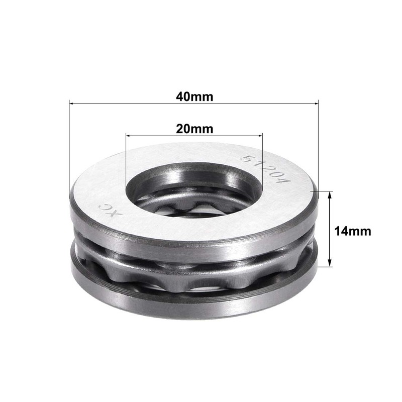 sourcing map 51204 Axial Ball Bearing 20mm x 40mm x