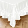 YPDY 1 Pack White Ruffle Tablecloth 60" x 102"