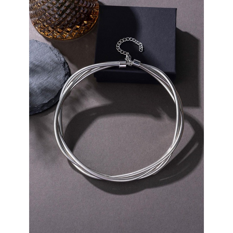 xdlhghe Snake Chain Necklace for Women Chunky Choker Stack Layered