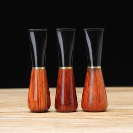 MUXIANG Cigar Mouthpiece Holder for Men and Women Wood Cigar Holder 9mm Paper Filter B Shape (52 Ring)