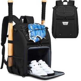 HAMBOLY Youth Baseball Bag, Softball Bag for Girls & Boys, Kids T-Ball Backpack with Shoes Compartment, 2025 Upgrade Design, Pro-Grade Storage, Built for Future MVPs