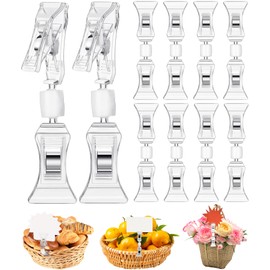 Pop Clips, Clip Holder, Set of 10, Advertising Stand, Double-Ended Clips, Price Tags, Stand, Waterproof, Rotatable, Display, Sign Holder, Commercial Use, Business Cards, Stores, Shows, Supermarkets