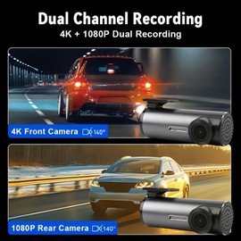 4K Dash Cam Front and Rear,5GHZ WIFI GPS,Dual Car Camera D/ash C/am with Parking Monitor,Car Da/sh Cam Front and Rear Camera,Dashcams for Cars,WIFI Das/h Cam,140°Wide Angle,Night Vision,Dash Cam 4K