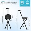 Walking Cane with Seat, Cane with Seat Folding Lightweight,Walking Stick