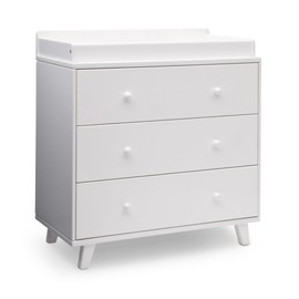 Delta Children Ava 3 Drawer Dresser with Changing Top and Interlocking Drawers - Greenguard Gold Certified, White