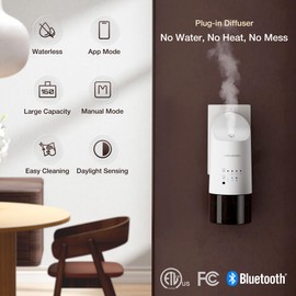 Airversa Smart Waterless Diffuser Plug in Wall for Essential Oils, 160mL, App Control Scent Diffuser with Buttons, Up to 800 sq ft, Oil Diffuser for Home, Room, Spa, Office, Studio, ANP White