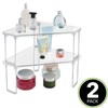 mDesign Plastic/Steel Corner Stackable Rack, Storage Organizer Shelf for Bathroom,