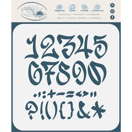 Craft Kreatively Graffiti Stencil, 6.3 cm, 21.5 x 21.5 cm (M) - Street Graffiti Numbers Punctuation Mark Street Vandle Style Alphabet Letters Script Stencils for Painting Template