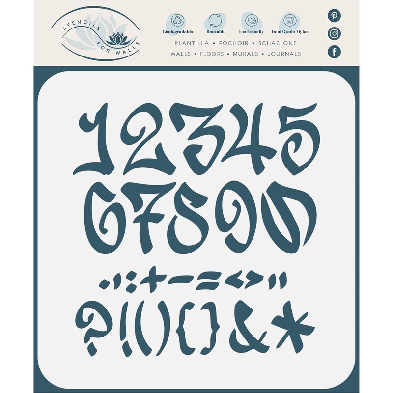 Craft Kreatively Graffiti Stencil, 6.3 cm, 21.5 x 21.5 cm