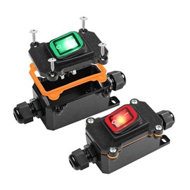 BEALIFE Inline Cord Switch Toggle Switch Toggle Switch DC 12V-24V 2 Position 4Pin DPST On Off Toggle Switch with Rocker Button, Green