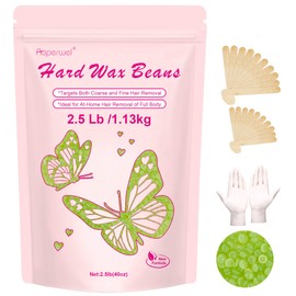 2.5lb/40oz Hard Wax Beans for Sensitive Skin - Large Bulk Refill for Waxing Brazilian, Bikini, Underarms, Face, Body with 20 Sticks (Aloe)