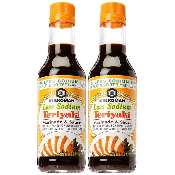 Kikkoman Less Sodium Teriyaki Sauce, 10 Ounce (Pack of 2, Total of 20 Fl Oz) (2-Pack)