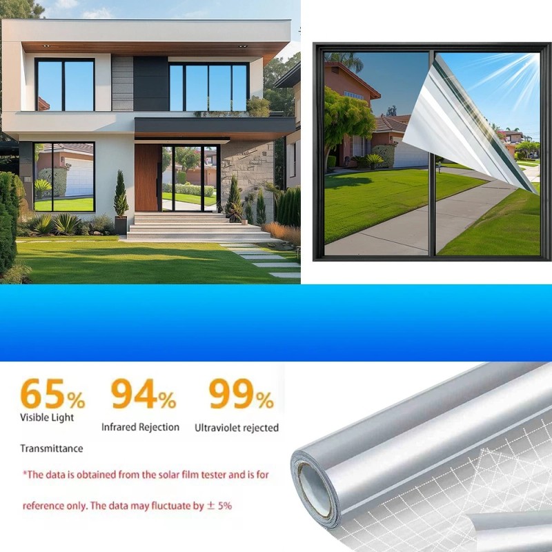 Unbranded One Way Privacy Window Film 17.7"x78.7" Window Tint Home