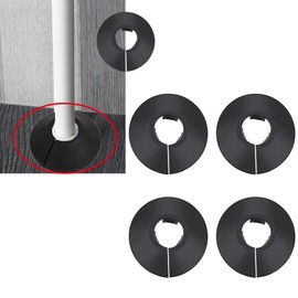 ZZLBZN 15mm Radiator Pipe Covers, 4Pcs Black Radiator Pipe Collars, Plastic Split Plastic Lightweight Escutcheon Cover Plate for Wall Pipe Tube Decoration for 15 mm Diameter Pipe
