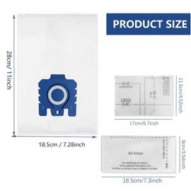 TINGFENG 10 Pack Air Clean 3D Efficiency Miele Hyclean GN Vacuum Bags - Replacement for Miele C3, C1, C2, S227, S240, S270, S400, S2, S5, S8 Series, Compatible with Miele Hoover Bags (10 pcs GN Blue)