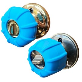 Enjoy Cover | 2 Pack Upgraded Ergonomic Design Door Knob Cover Grips, Non-Slip, Arthritis and Senior Living Aids, Universal Size (Blue)