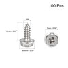 sourcing map Phillips Hex Washer Self Tapping Screws, M4 x