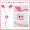 Coinmor Pig Ears Nose Costume Adult Animal Headband Tail Outfit