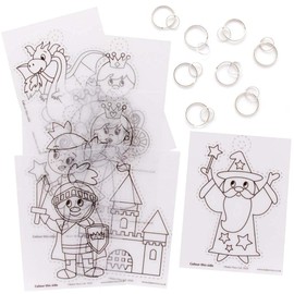 Baker Ross FE513 Fairy Tale Super Shrink Keyrings - Pack of 8, Keyrings for Crafts to Colour in, Make and Display, Make Your Own for Kids, Fairy Tale Shrink Art Keyrings
