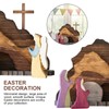Ghzste Easter Resurrection Scene Ornament Easter Scene Wooden Decoration Easter