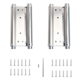 2Pack 8inch Double Action Spring Hinges, Self Closing Door Hinges for Cafe Saloon Pub Swinging Doors, 201 Stainless Steel, Including Pins and Screws
