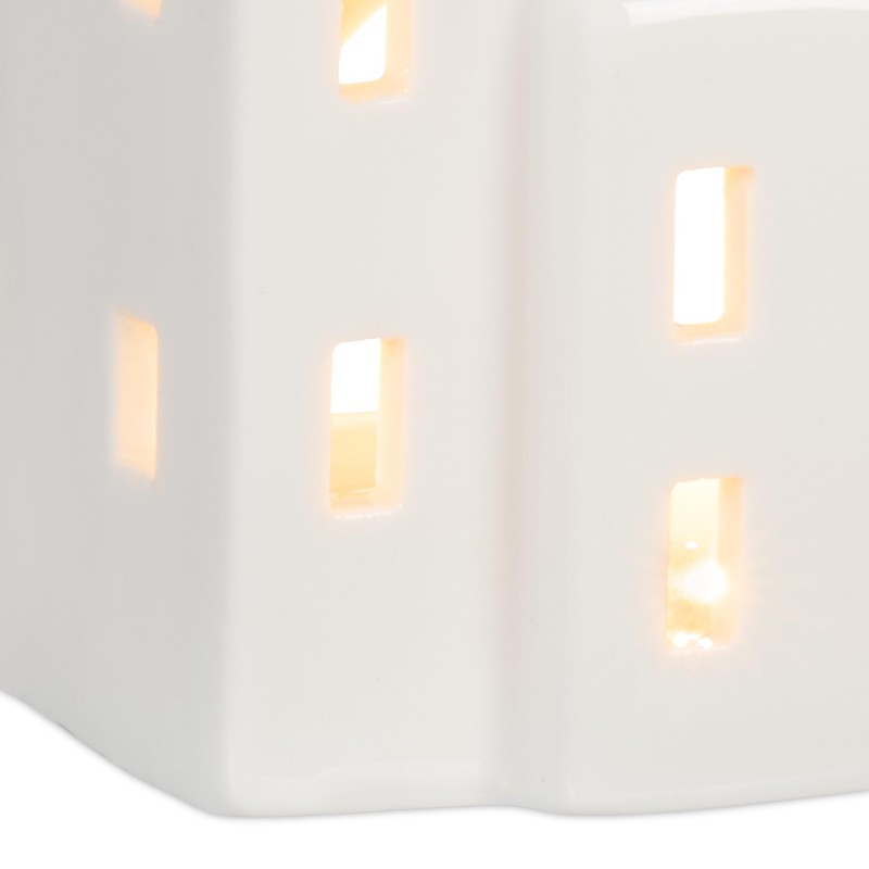 Relaxdays Ceramic Tea Light House, Light House for 1 Tea