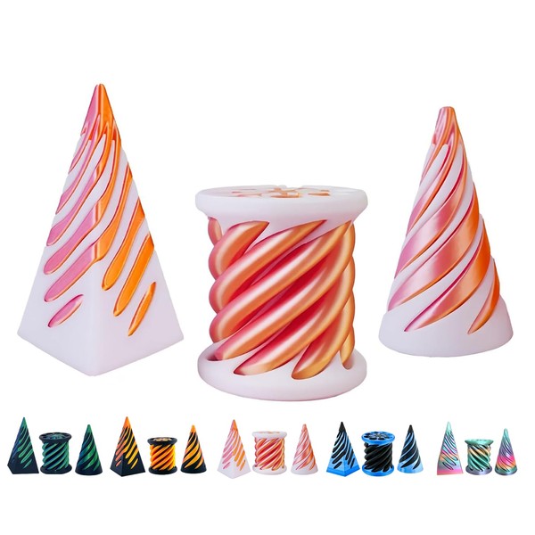 3D Printed Spiral Fidget Toys Impossible Pyramid Passthrough Sculpture Mini