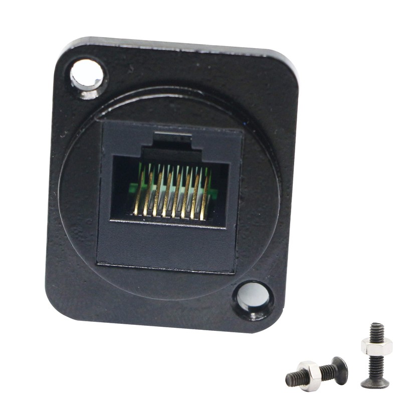 SHANFEILU RJ45/8P8C D-Type Panel Mount Ethernet Extender Cat5E Terminal Solderless