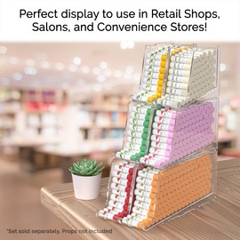 Marketing Holders 2 Pack Lip Balm Dispenser Lipstick Storage Clear Acrylic 3 Pieces for Countertops in Retail Stores and Homes
