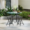 FurnitureR Folding Stools Set of 4, 18-Inch Backless Stool Chairs