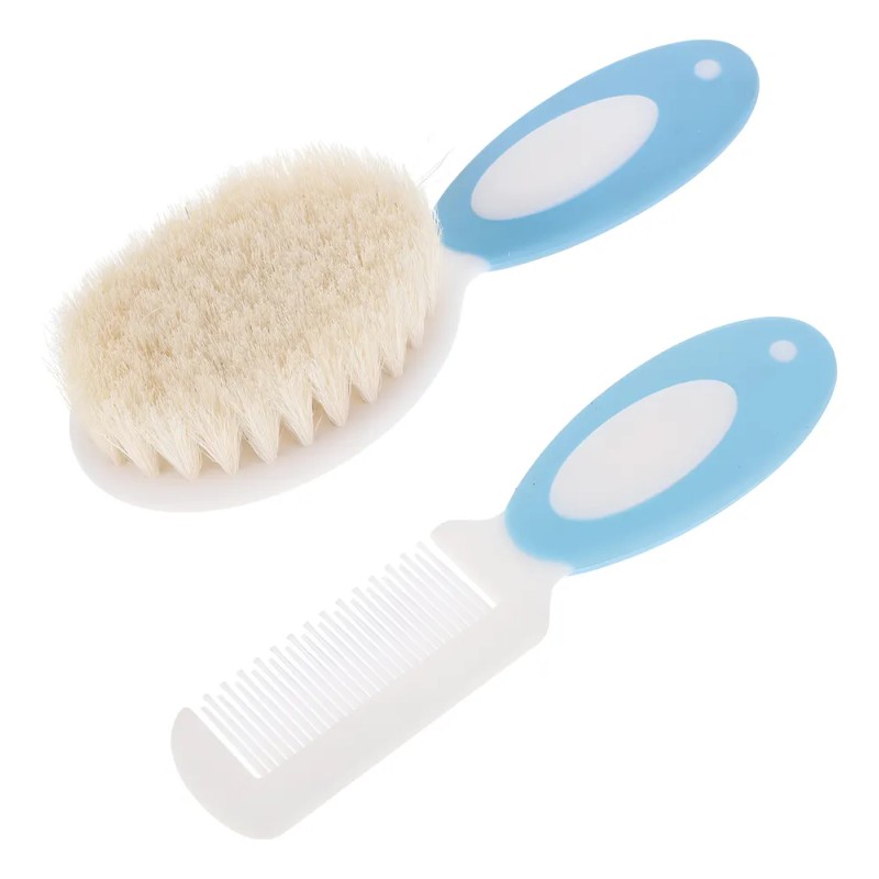 Juego De Peine Y Cepillo Para Bebés, Cerdas Naturales Suaves
