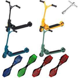 GETFACAI 8 PCS Y Head Folding Scooter Set with 4 Finger Scooters, 4 Finger Balance Skateboards and 1 Tool, Mini Skateboards for Kids Finger, Finger Toy Set for Indoor, Outdoor, Parties, Gift Giving